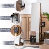 imageCHARMAID 360 Swivel Jewelry Armoire with Full Length Mirror Rear Storage Shelves Lockable Standing Jewelry Cabinet Organizer with Interior Vanity Mirror and 3Color Lights Rustic BrownRustic Brown