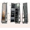 imageCHARMAID 360 Swivel Jewelry Armoire with Higher Full Length Mirror Standing Lockable Jewelry Cabinet Organizer Large Storage Capacity Inside Makeup Mirror Back Storage Shelves Rustic BrownStone Gray
