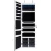 imageCHARMAID Jewelry Cabinet Armoire Wall Mount Door Hanging Lockable Jewelry Organizer with 475 Full Length Mirror 5 Lights Large Jewelry Storage Box with 6 Acrylic Drawers WhiteWhite