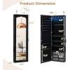 imageCHARMAID Jewelry Cabinet Armoire Wall Mount Door Hanging Lockable Jewelry Organizer with 475 Full Length Mirror 5 Lights Large Jewelry Storage Box with 6 Acrylic Drawers WhiteBlack