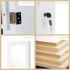 imageCHARMAID Jewelry Cabinet Armoire Wall Mount Door Hanging Lockable Jewelry Organizer with 475 Full Length Mirror 5 Lights Large Jewelry Storage Box with 6 Acrylic Drawers WhiteWhite