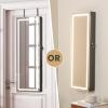 imageCHARMAID LED Mirror Jewelry Cabinet Lockable Jewelry Armoire with Adjustable Lighted Full Length Mirror 3 Lighting Sets Wall Mounted Door Hanging Jewelry Storage Organizer Grayish White 425HBlack
