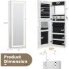 imageCHARMAID LED Mirror Jewelry Cabinet Lockable Jewelry Armoire with Adjustable Lighted Full Length Mirror 3 Lighting Sets Wall Mounted Door Hanging Jewelry Storage Organizer Grayish White 425HGrayish White