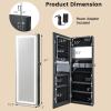 imageCHARMAID LED Mirror Jewelry Cabinet Lockable Jewelry Armoire with Adjustable Lighted Full Length Mirror 3 Lighting Sets Wall Mounted Door Hanging Jewelry Storage Organizer Grayish White 425HBlack