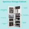 imageCHARMAID LED Mirror Jewelry Cabinet Lockable Jewelry Armoire with Adjustable Lighted Full Length Mirror 3 Lighting Sets Wall Mounted Door Hanging Jewelry Storage Organizer Grayish White 425HGrayish White
