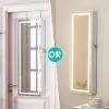 imageCHARMAID LED Mirror Jewelry Cabinet Lockable Jewelry Armoire with Adjustable Lighted Full Length Mirror 3 Lighting Sets Wall Mounted Door Hanging Jewelry Storage Organizer Grayish White 425HGrayish White