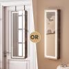 imageCHARMAID LED Mirror Jewelry Cabinet Lockable Jewelry Armoire with Adjustable Lighted Full Length Mirror 3 Lighting Sets Wall Mounted Door Hanging Jewelry Storage Organizer Grayish White 425HRustic Brown