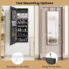 imageCHARMAID LED Mirror Jewelry Cabinet Lockable Jewelry Armoire with Adjustable Lighted Full Length Mirror 3 Lighting Sets Wall Mounted Door Hanging Jewelry Storage Organizer Grayish White 425HBlack