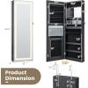 imageCHARMAID LED Mirror Jewelry Cabinet Lockable Jewelry Armoire with Adjustable Lighted Full Length Mirror 3 Lighting Sets Wall Mounted Door Hanging Jewelry Storage Organizer Grayish White 425HBlack