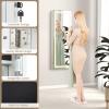 imageCHARMAID LED Mirror Jewelry Cabinet Lockable Jewelry Armoire with Adjustable Lighted Full Length Mirror 3 Lighting Sets Wall Mounted Door Hanging Jewelry Storage Organizer Grayish White 425HGrayish White