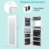 imageCHARMAID LED Mirror Jewelry Cabinet Lockable Jewelry Armoire with Adjustable Lighted Full Length Mirror 3 Lighting Sets Wall Mounted Door Hanging Jewelry Storage Organizer Grayish White 425HGrayish White