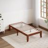 imageGiantex 14 Inch Queen Wood Platform Bed Frame Minimalist Style Mattress Foundation with Solid Rubber Wood Heavy Duty Slat Support Without Headboard Easy Assembly No Box Spring Needed WalnutWalnut