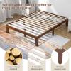 imageGiantex 14 Inch Queen Wood Platform Bed Frame Minimalist Style Mattress Foundation with Solid Rubber Wood Heavy Duty Slat Support Without Headboard Easy Assembly No Box Spring Needed WalnutWalnut