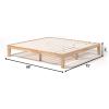 imageGiantex 14 Inch Queen Wood Platform Bed Frame Minimalist Style Mattress Foundation with Solid Rubber Wood Heavy Duty Slat Support Without Headboard Easy Assembly No Box Spring Needed WalnutNatural