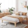 imageGiantex 14 Inch Queen Wood Platform Bed Frame Minimalist Style Mattress Foundation with Solid Rubber Wood Heavy Duty Slat Support Without Headboard Easy Assembly No Box Spring Needed WalnutNatural