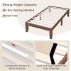 imageGiantex 14 Inch Queen Wood Platform Bed Frame Minimalist Style Mattress Foundation with Solid Rubber Wood Heavy Duty Slat Support Without Headboard Easy Assembly No Box Spring Needed WalnutWalnut