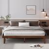 imageGiantex 14 Inch Queen Wood Platform Bed Frame Minimalist Style Mattress Foundation with Solid Rubber Wood Heavy Duty Slat Support Without Headboard Easy Assembly No Box Spring Needed WalnutWalnut