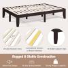 imageGiantex 14 Inch Queen Wood Platform Bed Frame Minimalist Style Mattress Foundation with Solid Rubber Wood Heavy Duty Slat Support Without Headboard Easy Assembly No Box Spring Needed WalnutEspresso
