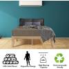imageGiantex 14 Inch Queen Wood Platform Bed Frame Minimalist Style Mattress Foundation with Solid Rubber Wood Heavy Duty Slat Support Without Headboard Easy Assembly No Box Spring Needed WalnutNatural