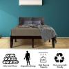 imageGiantex 14 Inch Queen Wood Platform Bed Frame Minimalist Style Mattress Foundation with Solid Rubber Wood Heavy Duty Slat Support Without Headboard Easy Assembly No Box Spring Needed WalnutEspresso