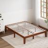 imageGiantex 14 Inch Queen Wood Platform Bed Frame Minimalist Style Mattress Foundation with Solid Rubber Wood Heavy Duty Slat Support Without Headboard Easy Assembly No Box Spring Needed WalnutWalnut