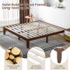 imageGiantex 14 Inch Queen Wood Platform Bed Frame Minimalist Style Mattress Foundation with Solid Rubber Wood Heavy Duty Slat Support Without Headboard Easy Assembly No Box Spring Needed WalnutWalnut