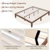 imageGiantex 14 Inch Queen Wood Platform Bed Frame Minimalist Style Mattress Foundation with Solid Rubber Wood Heavy Duty Slat Support Without Headboard Easy Assembly No Box Spring Needed WalnutWalnut
