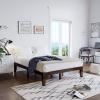 imageGiantex 14 Inch Queen Wood Platform Bed Frame Minimalist Style Mattress Foundation with Solid Rubber Wood Heavy Duty Slat Support Without Headboard Easy Assembly No Box Spring Needed WalnutEspresso