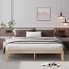 imageGiantex 14 Inch Queen Wood Platform Bed Frame Minimalist Style Mattress Foundation with Solid Rubber Wood Heavy Duty Slat Support Without Headboard Easy Assembly No Box Spring Needed WalnutNatural
