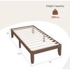 imageGiantex 14 Inch Queen Wood Platform Bed Frame Minimalist Style Mattress Foundation with Solid Rubber Wood Heavy Duty Slat Support Without Headboard Easy Assembly No Box Spring Needed WalnutWalnut