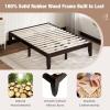 imageGiantex 14 Inch Queen Wood Platform Bed Frame Minimalist Style Mattress Foundation with Solid Rubber Wood Heavy Duty Slat Support Without Headboard Easy Assembly No Box Spring Needed WalnutEspresso