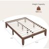 imageGiantex 14 Inch Queen Wood Platform Bed Frame Minimalist Style Mattress Foundation with Solid Rubber Wood Heavy Duty Slat Support Without Headboard Easy Assembly No Box Spring Needed WalnutWalnut