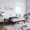 imageGiantex 14 Inch Queen Wood Platform Bed Frame Minimalist Style Mattress Foundation with Solid Rubber Wood Heavy Duty Slat Support Without Headboard Easy Assembly No Box Spring Needed WalnutEspresso