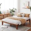 imageGiantex 14 Inch Queen Wood Platform Bed Frame Minimalist Style Mattress Foundation with Solid Rubber Wood Heavy Duty Slat Support Without Headboard Easy Assembly No Box Spring Needed WalnutWalnut