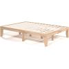 imageGiantex 14 Inch Queen Wood Platform Bed Frame Minimalist Style Mattress Foundation with Solid Rubber Wood Heavy Duty Slat Support Without Headboard Easy Assembly No Box Spring Needed WalnutNatural