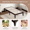 imageGiantex 14 Inch Queen Wood Platform Bed Frame Minimalist Style Mattress Foundation with Solid Rubber Wood Heavy Duty Slat Support Without Headboard Easy Assembly No Box Spring Needed WalnutEspresso