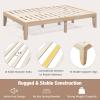 imageGiantex 14 Inch Queen Wood Platform Bed Frame Minimalist Style Mattress Foundation with Solid Rubber Wood Heavy Duty Slat Support Without Headboard Easy Assembly No Box Spring Needed WalnutNatural