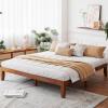 imageGiantex 14 Inch Queen Wood Platform Bed Frame Minimalist Style Mattress Foundation with Solid Rubber Wood Heavy Duty Slat Support Without Headboard Easy Assembly No Box Spring Needed WalnutWalnut
