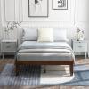 imageGiantex 14 Inch Queen Wood Platform Bed Frame Minimalist Style Mattress Foundation with Solid Rubber Wood Heavy Duty Slat Support Without Headboard Easy Assembly No Box Spring Needed WalnutWalnut
