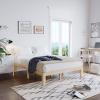imageGiantex 14 Inch Queen Wood Platform Bed Frame Minimalist Style Mattress Foundation with Solid Rubber Wood Heavy Duty Slat Support Without Headboard Easy Assembly No Box Spring Needed WalnutNatural