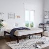 imageGiantex 14 Inch Queen Wood Platform Bed Frame Minimalist Style Mattress Foundation with Solid Rubber Wood Heavy Duty Slat Support Without Headboard Easy Assembly No Box Spring Needed WalnutEspresso