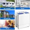 imageGiantex Portable Mini Compact Twin Tub Washing Machine 20lbs Washer Spain Spinner Portable Washing Machine Blue WhiteWhite  Blue