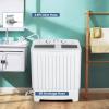 imageGiantex Portable Mini Compact Twin Tub Washing Machine 20lbs Washer Spain Spinner Portable Washing Machine Blue WhiteWhite  Grey