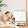 imageGiantex Portable Mini Compact Twin Tub Washing Machine 20lbs Washer Spain Spinner Portable Washing Machine Blue WhiteWhite  Grey