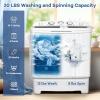 imageGiantex Portable Mini Compact Twin Tub Washing Machine 20lbs Washer Spain Spinner Portable Washing Machine Blue WhiteWhite  Grey