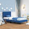 imageGiantex Twin Bed Frames for Kids Modern Fabric Linen Upholstered Platform Bed Frame with Button Tufted Headboard and Wooden Slats No Box Spring Needed Kids Twin Bed for Boys Girls Navy BlueNavy Blue