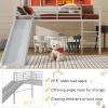 imageGiantex Twin Loft Bed with Slide Metal Low Bunk Bed wSafety Guardrails ampamp Builtin Ladder Toddler Bed Floor Frame for Boys ampamp Girls No Box Spring Needed BlackSilver