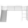 imageGiantex Twin Loft Bed with Slide Metal Low Bunk Bed wSafety Guardrails ampamp Builtin Ladder Toddler Bed Floor Frame for Boys ampamp Girls No Box Spring Needed BlackSilver