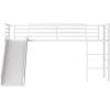 imageGiantex Twin Loft Bed with Slide Metal Low Bunk Bed wSafety Guardrails ampamp Builtin Ladder Toddler Bed Floor Frame for Boys ampamp Girls No Box Spring Needed BlackWhite