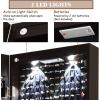 imageGiantex Wall Door Mounted Jewelry Armoire Cabinet with 475quot Full Length Mirror 2 LEDs Lockable Jewelry Organizers and Storage with 2 Drawers Over the Door Jewelry Organizer Cabinet SageEspresso